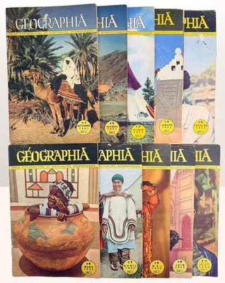 1951 1952 Géographia Magazine Set, Complete 10 Editions, France.
