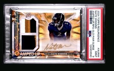 NATE WIGGINS 2024 TOPPS RESURGENCE AMPED UP GOLD POWER AUTO RAVENS PSA 9 RELIC