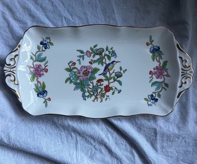 Aynsley Pembroke Rectangle Bone China Platter 13 in White Multicolor England