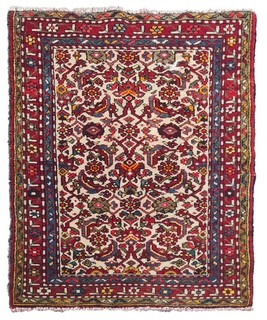 Genuine Hand Knotted Vintage Tribal Hamidoun Wool Area Rug 4.0 x 2.7 Ft