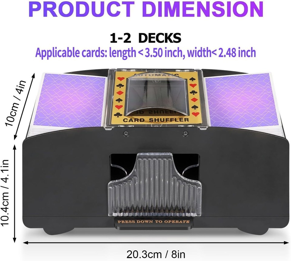 Card Shuffler 1-2 Deck Automatic, Electric Card Shuffler Machine | eBay