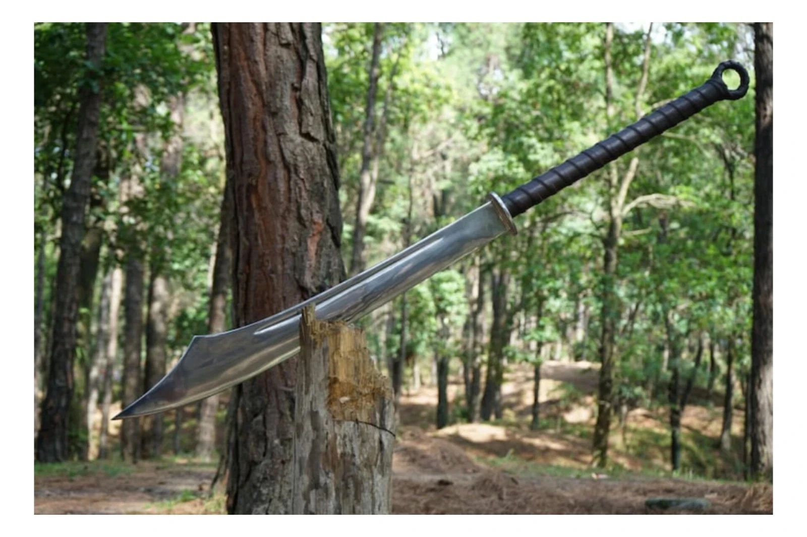 Custom Handmade Carbon Steel Blade Long Handle Sword| Hunting Sword| Camping