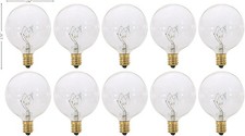 10 Pack G16.5 Clear Candelabra Bulbs E12 25W
