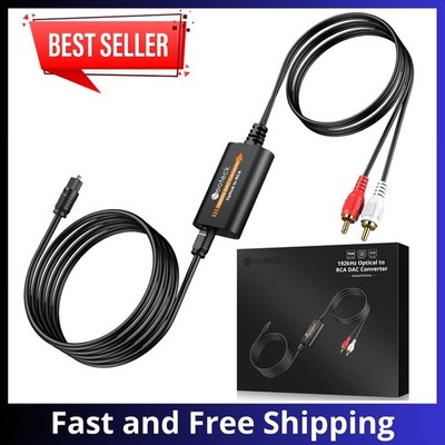 Neoteck 192kHz DAC Optical to RCA Cable SPDIF Digital Analog Converter TV Amp...