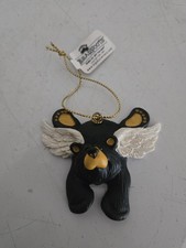Big Sky Carvers Bearfoots Angel Sitting Bear Ornament by Jeff Fleming Signed