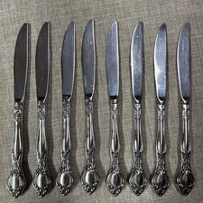 Lot Of 8 Dinner Knives Stainless AFFECTION Pattern Oneida (k8)