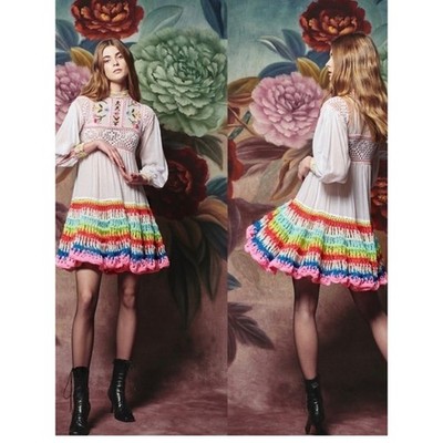 Celia B Crochet Scarlett Embroidered Dress Size XS NWT $398