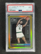 2021-22 Panini One And One Bill Russell #173 Gold Celtics /10 PSA 9 MINT POP 1