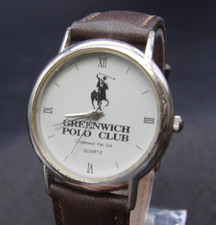 Greenwich Polo Club Quartz Stainless Steel - Leather Strap Men's Wrist Watch