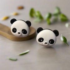 PANDA Head Post Earrings