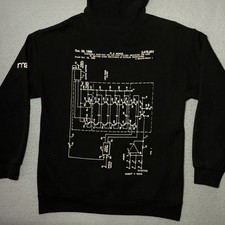VTG MOOG Synthesizer Wiring Diagram Graphic Unisex Medium Hoodie EDM DJ Music
