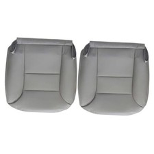 Driver and Passenger Side Bottom Replacement Leather Seat Cover Pewter Gray