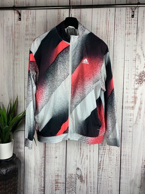 Chaqueta deportiva Adidas retro con estampado en aerosol para mujer mediana