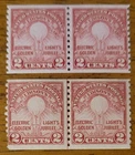 Vintage US Stamp #656 Edison Coil Pair &Joint Line Pair (Fault) MH OG- CV $77.50