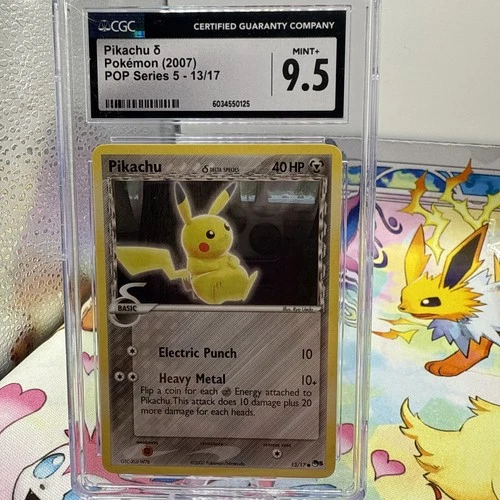Pikachu Pop Series 5 Non Holo 13/17 Promo Common Pokemon Card 2007 CGC 9.5