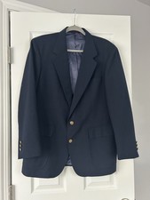 Savile Row Navy Blue Wool Two Button Sport Coat Suit Jacket Size 42