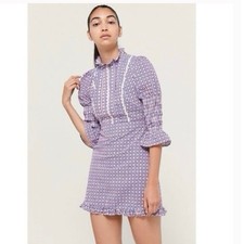 LAURA ASHLEY & URBAN OUTFITTERS  Missy Mock Neck Mini Dress 3/4 Sleeve  Medium