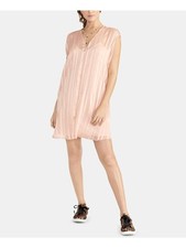 RACHEL ROY Womens Pink Sleeveless V Neck Mini Shift Dress Size: M