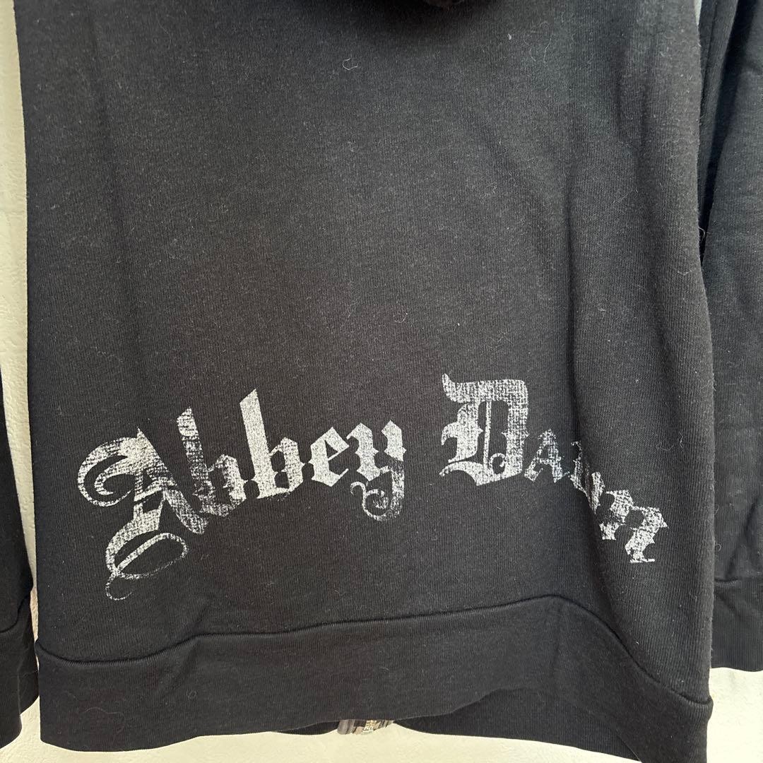 Abbey Dawn スカルボーン パーカー ブラック Y2K Abbey Dawn Skull Print Zip-Up Hoodie Black XS(SS) - Rare Deadstock