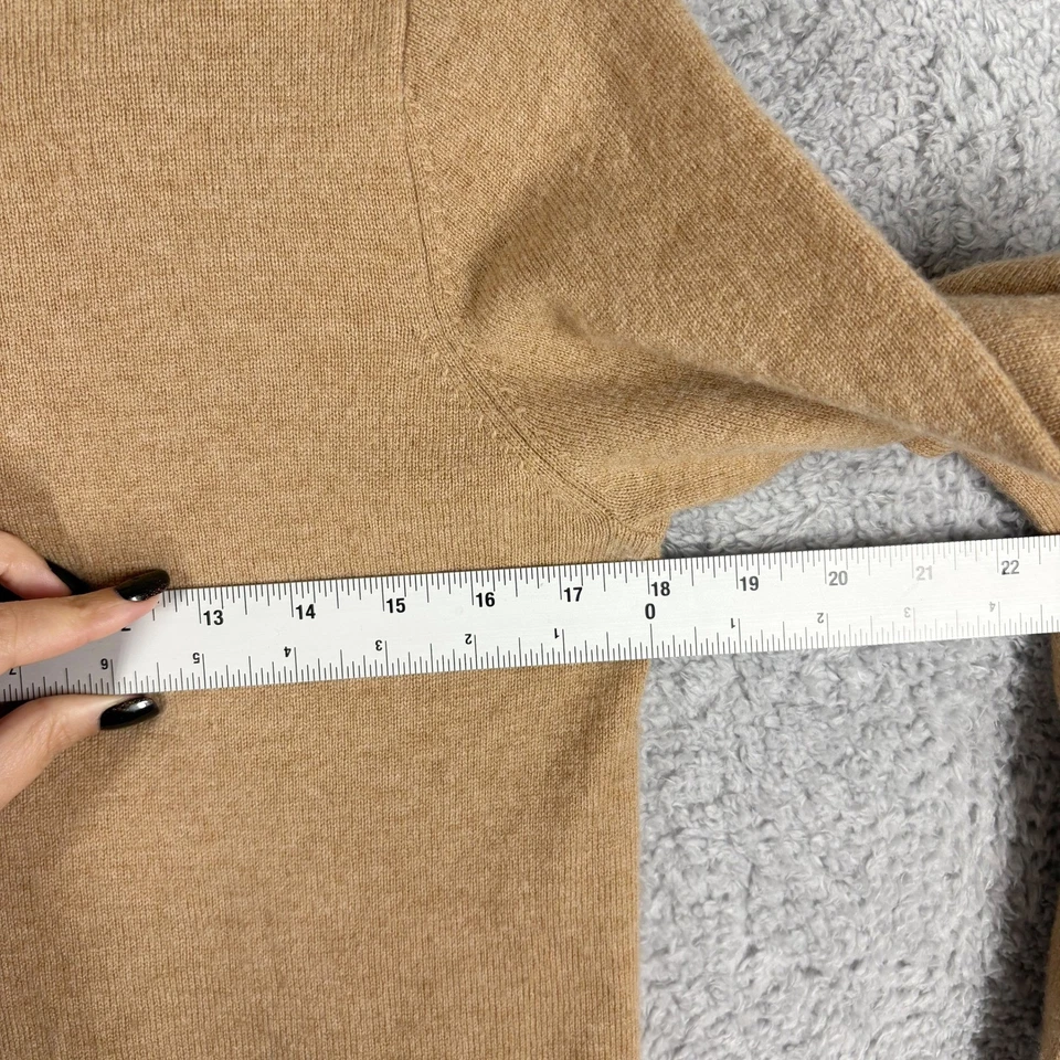 Suéter Blanco + Warren Cuello Simulado Puño Dividido Lana Mezcla Cachemira Talla L Tostado Camel Foto 3 de 4
