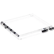 Plymor Clear Acrylic Square Beveled Display Base, 4" W x 4" D x 0.5" H