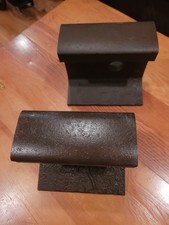 Railroad track book ends.