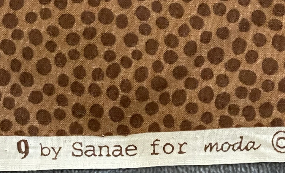 9 by Sanae for Moda Pebble Brown on Brown Cotton Fabric 1 Yard x 44 Wide - Image 3 of 4