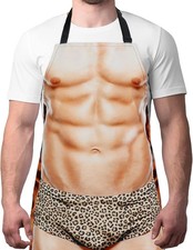 Funny Men Cooking Grilling Aprons Muscles Guy BBQ Funny Gag Gifts for Christmas,