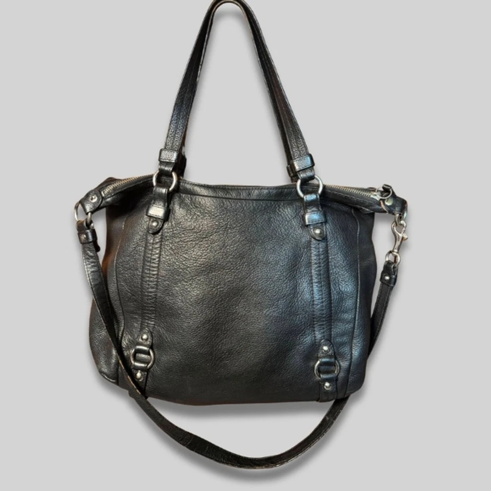 Coach Alexandra Convertible Satchel Bag Crossbody Strap Pebbled Leather Black OS - Image 3 of 4