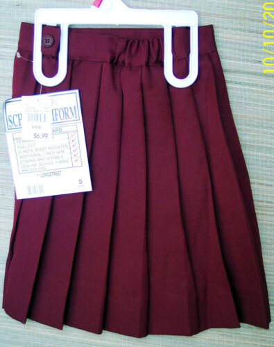 GENUINE SCHOOL UNIFORM GIRL PLEATED SKIRT BURGANDY NEW - Picture 3 of 4