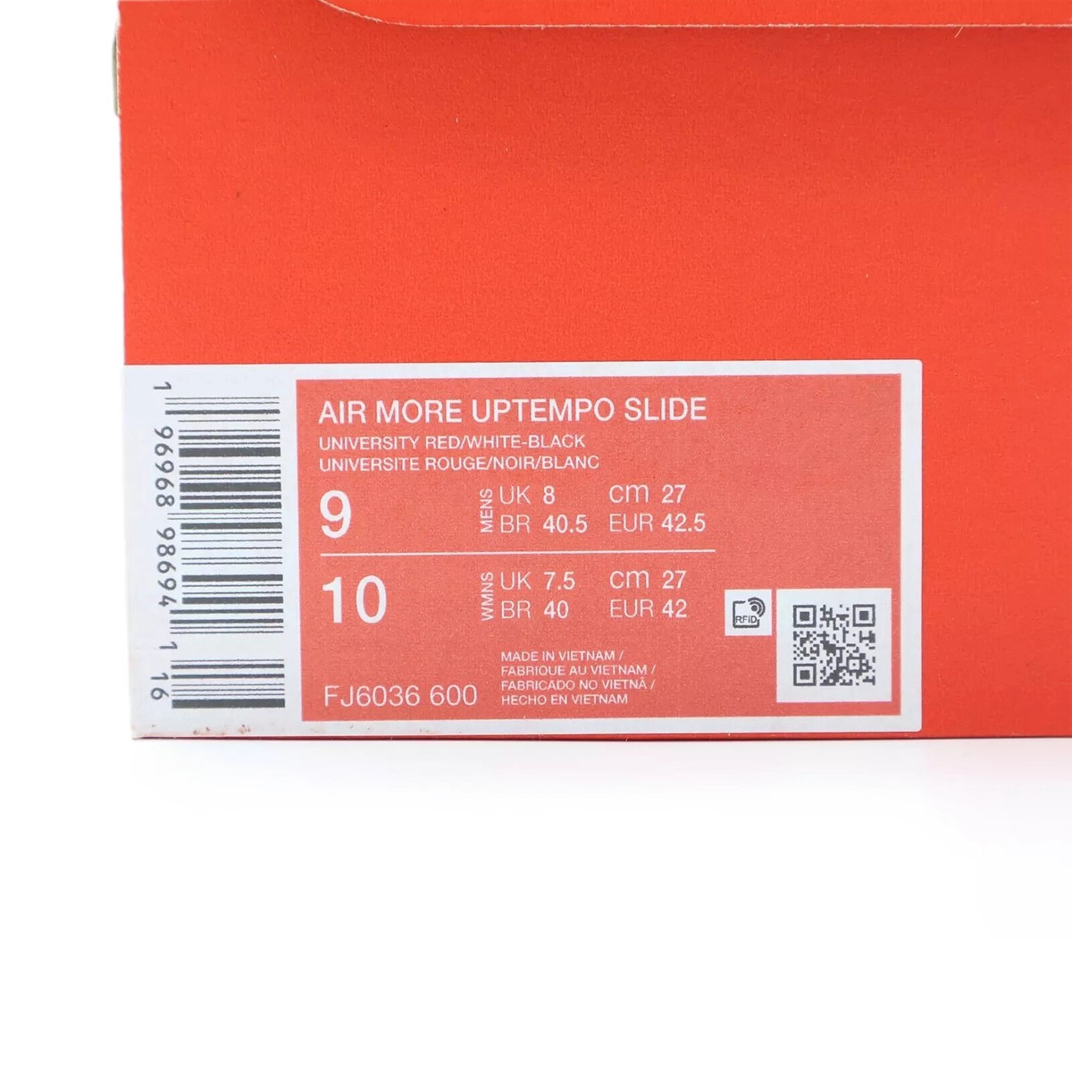 FJ6036-600 Nike Air More Uptempo Slide University Red Black FJ6036-600 Nike Air More Uptempo Slide University Red Black