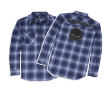 96028-22VM Camicia lunga teschio Harley Davidson uomo flanella scozzese M-L-XL