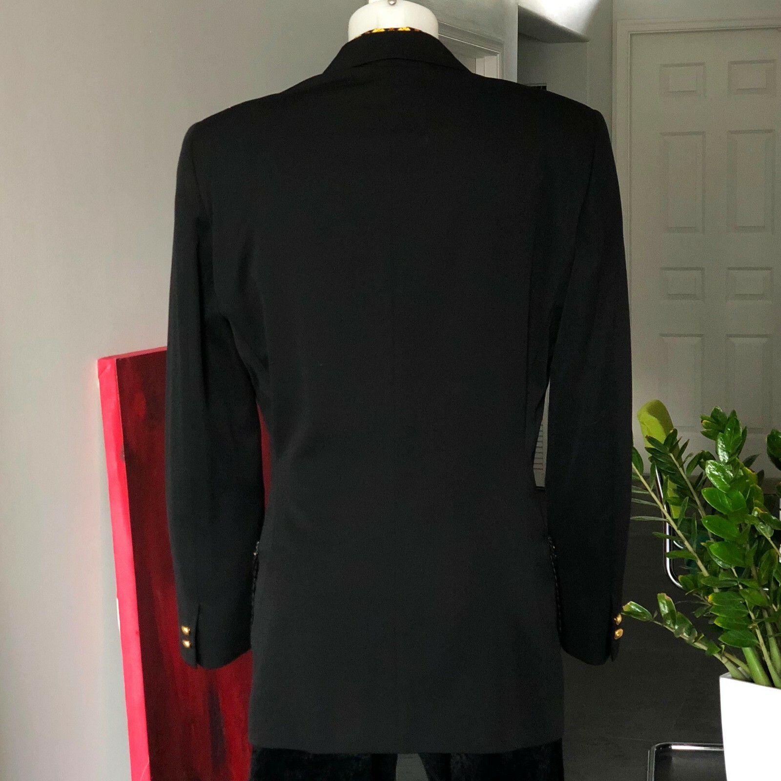 GIANNI VERSACE blazer wool leather & studded 4 button size IT 50 from S/S 1993 image 5