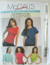 McCall's Sewing Pattern  #M5661,  Size BB  (8-14),   Misses' Tops and Belt
