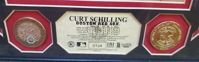 Framed & Matted 2004 World Series Game 2 Curt Schilling Infield