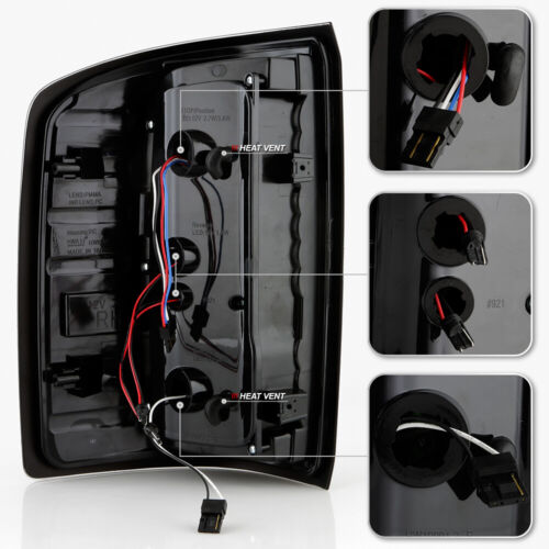 2014-2018 GMC Sierra 1500 2500HD 3500HD Chrome LED Tube Tail Lights Brake Lamps - Picture 4 of 9