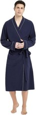 NAUTICA UNISEX ONE SIZE WRAP ROBE NAVY BLUE LOGO FLEECE, TRIMMED