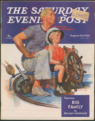 Saturday Evening Post August 30 1941 Father & Son Sailor Boy