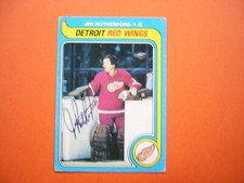 1979/80 O-PEE-CHEE NHL HOCKEY CARD #122 JIM RUTHERFORD VG AUTO AUTOGRAPH OPC