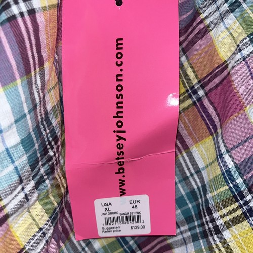 Betsey Johnson Madras Puffärmel Stufen Midikleid UVP 129 $ Größe XL neu - Bild 13 von 16