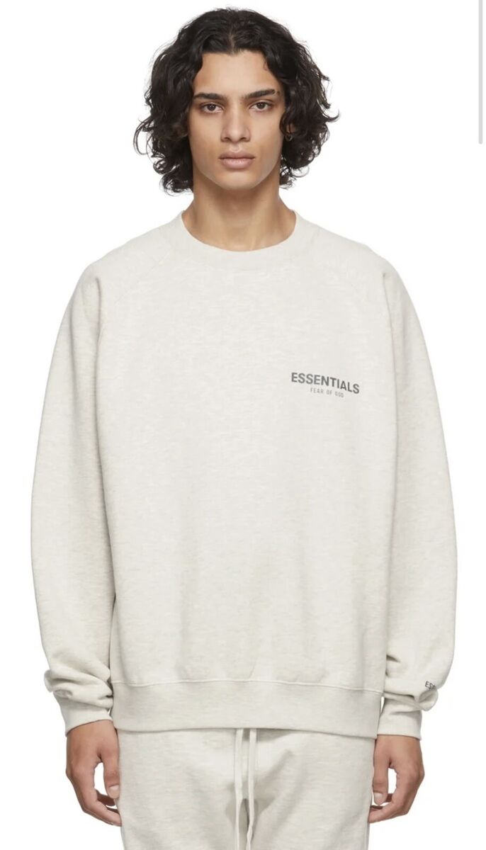 Fear of God Essentials Pullover Crewneck Oatmeal Men's Size Small