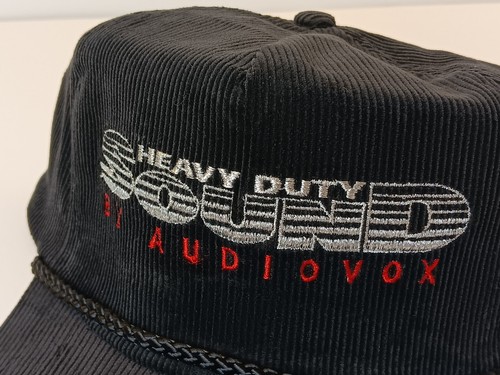 Vintage Heavy Duty Sound By Audiovox Adjustable Corduroy Rope Hat Cap Black - Picture 2 of 6