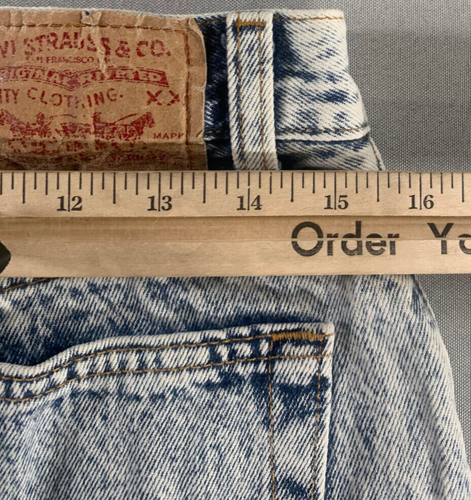 VTG Levi’s 501 Batwing Tab Jeans 31x29 Acid Wash Zip Fly USA Y2K Grunge Denim - Picture 4 of 14