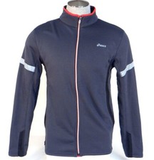 Asics Gray Red Zip Front Reflective Running Jacket Men's NWT