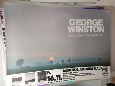 Plakat George Winston 1990 Piano Concert München Original DIN A1 TOP!