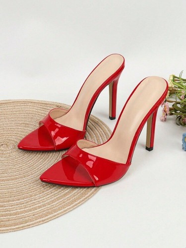 Sexy sandalias de tacón alto mulas punta abierta de verano para mujer zapatillas al aire libre - Imagen 3 de 11