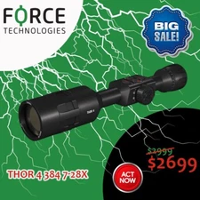 ATN ThOR 4, 384 7-28x Thermal Rifle Scope w/Ultra Sensitive Sensor, WiFi