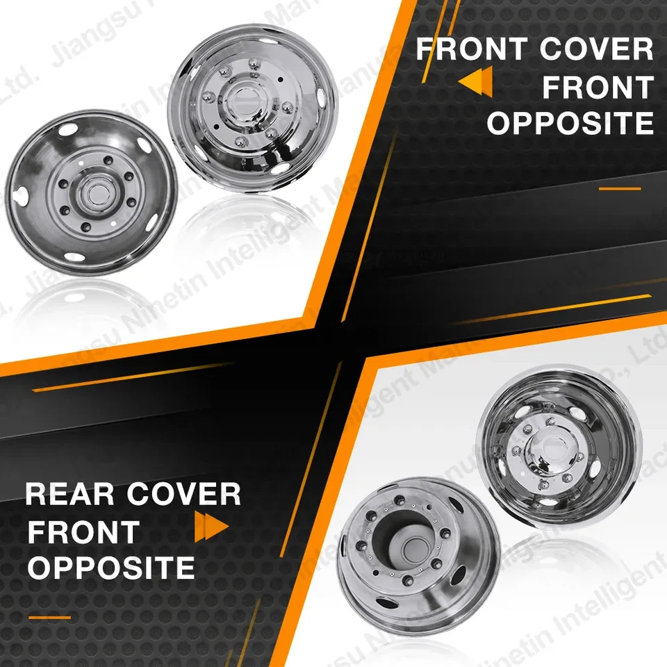 4 Novos para FORD 1999-2002 F450/F550 19,5" Aço Inoxidável Dually Wheel Simulator - Imagem 4 de 4