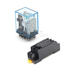 DC12V DC Coil Power Relay LY2NJ DPDT 8 Pin HH62P JQX-13F With Socket Base New