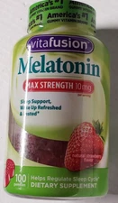 VitaFusion Melatonin Extra Strength 10mg - 100 Gummies - STRAWBERRY - Ex 8/2026